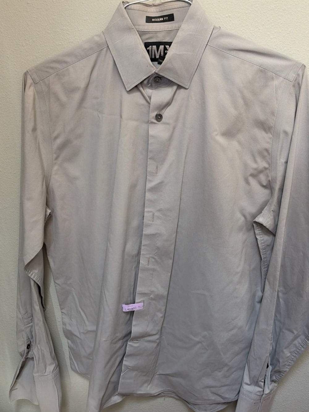 Modern Fit Men's Dress Shirt - Light Gray